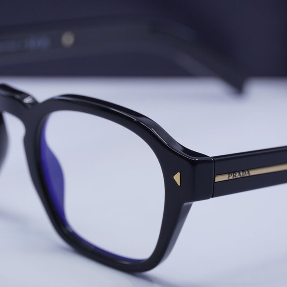 Prada PRA16S 16K60K Square Sunglasses 52mm – Black\Blue Light Block - Picture 3 of 10